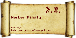 Werber Mihály névjegykártya